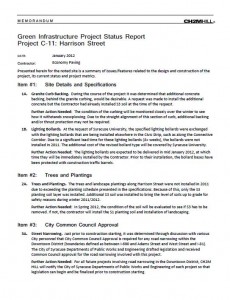 Harrison St Commercial Green Street Project Status Report (PDF)