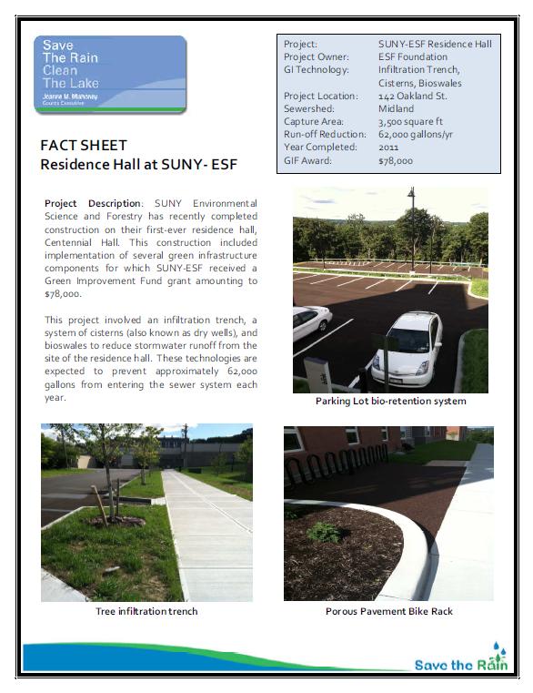 SUNY-ESF Residence Hall Fact Sheet