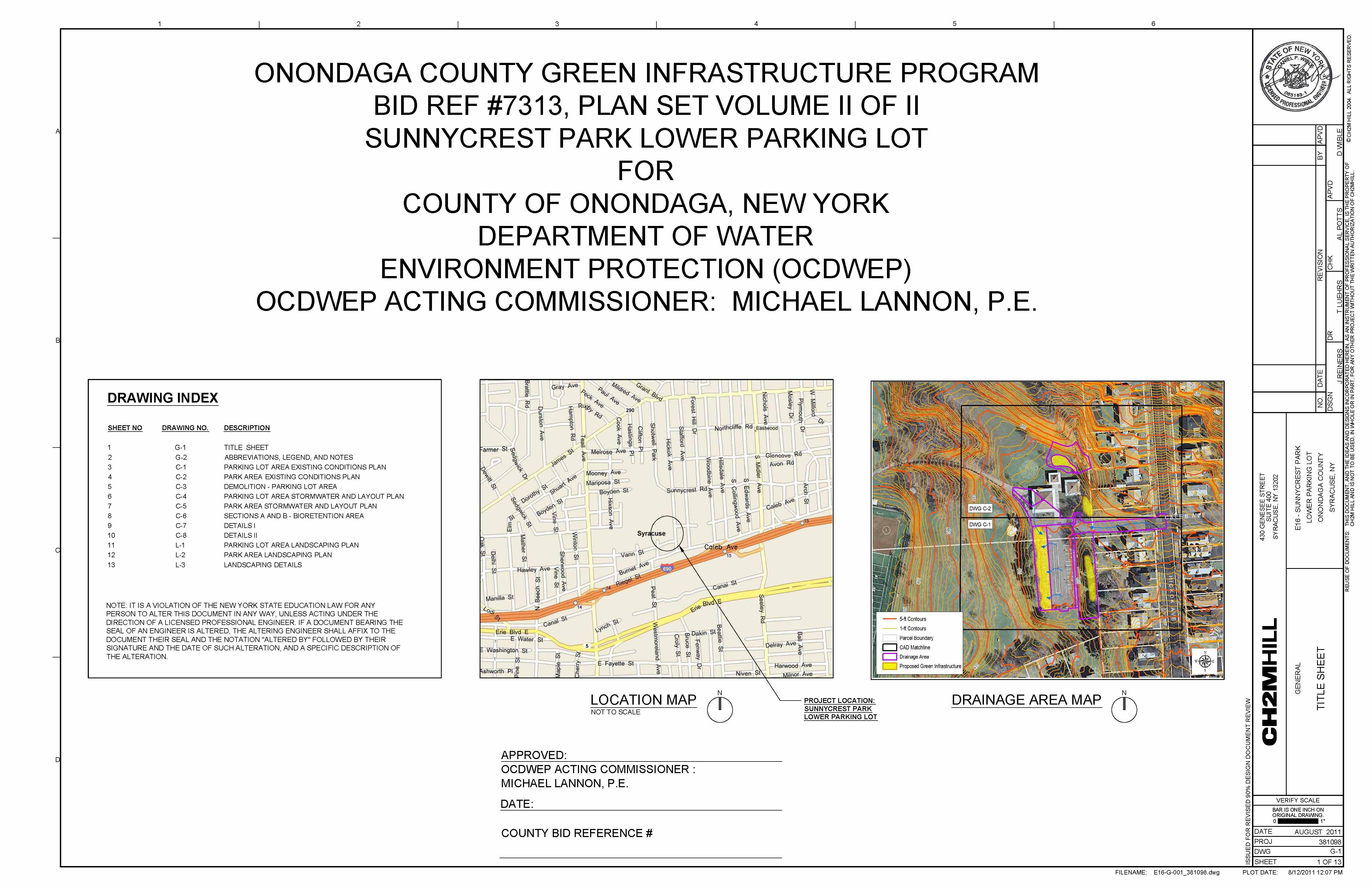 Sunnycrest Golf Course Parking Lot Project Plans (PDF)