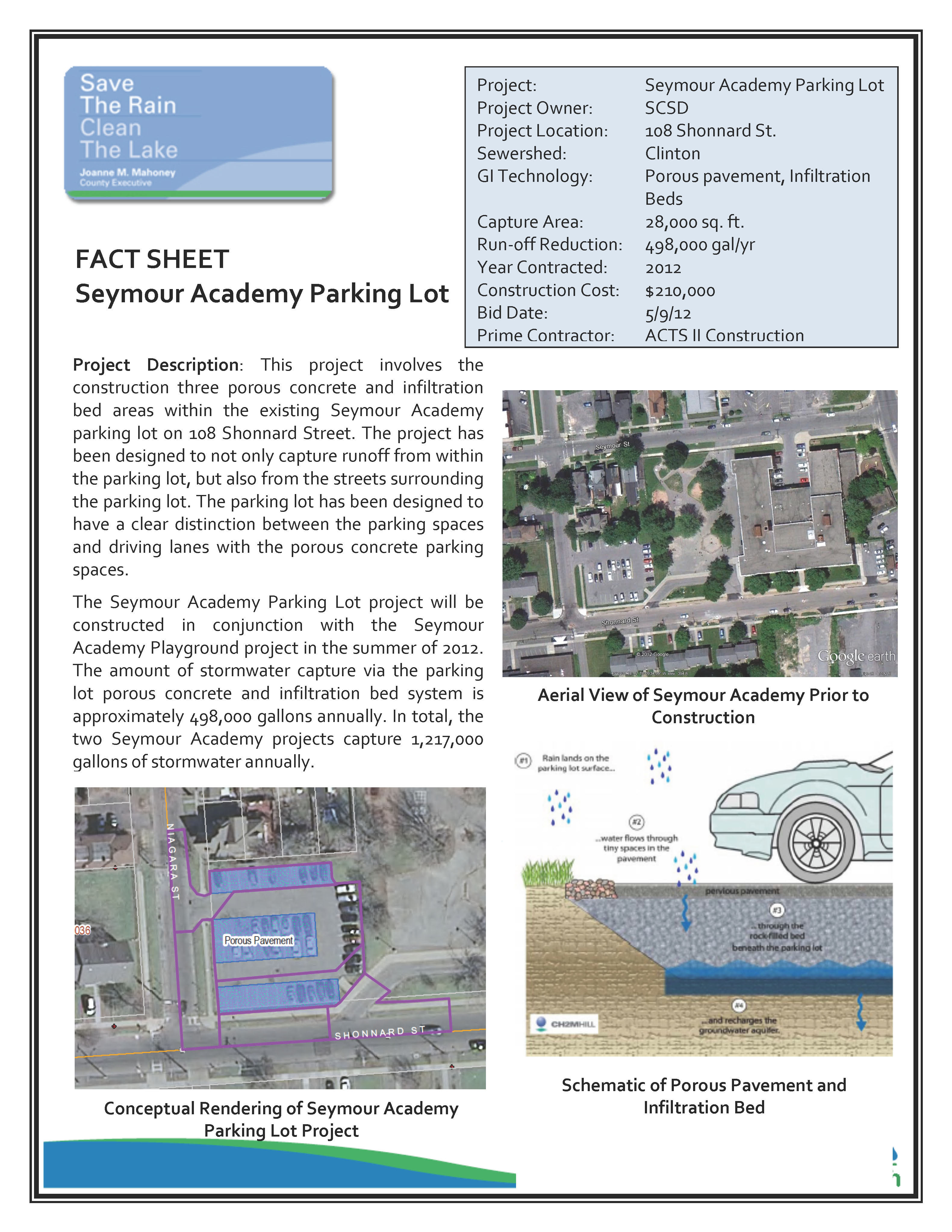 Seymour Academy Parking Lot Fact Sheet (PDF)