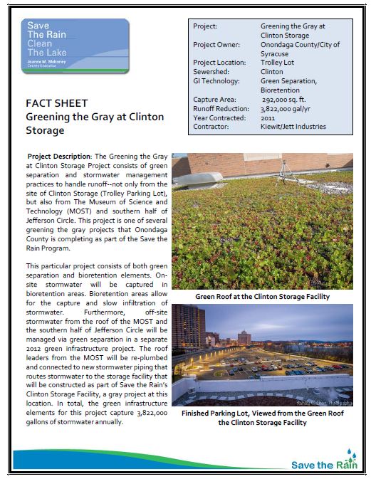 Clinton Storage: Greening the Gray Fact Sheet