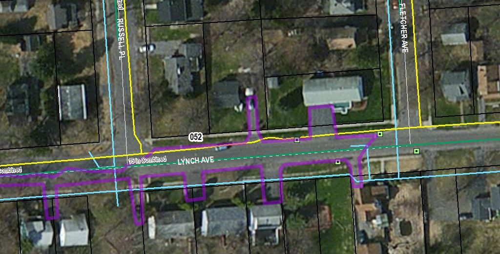 Drainage Area captured by the Lynch Ave. Road Infiltration Trench Project